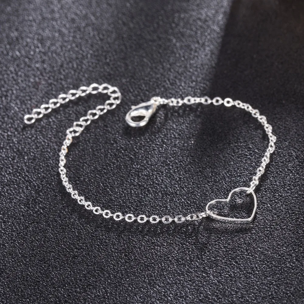 Новый модный браслет в виде сердца изящный простой золотой женский ювелирный