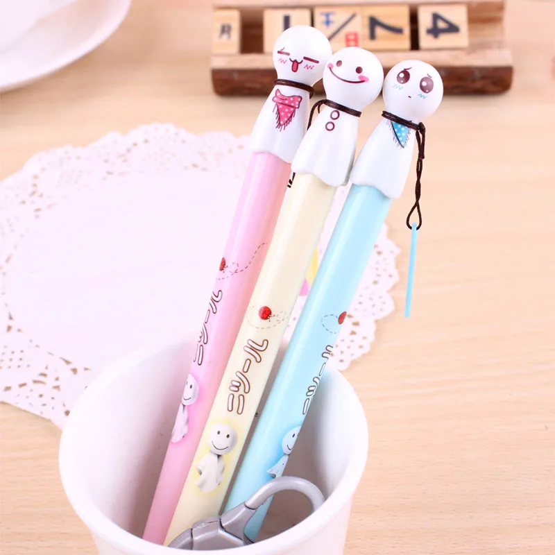 Creative Cute Sunny Doll 0.38mm Gel pens Fresh Student cartoon signing pen stationery 14.5cm long free shipping