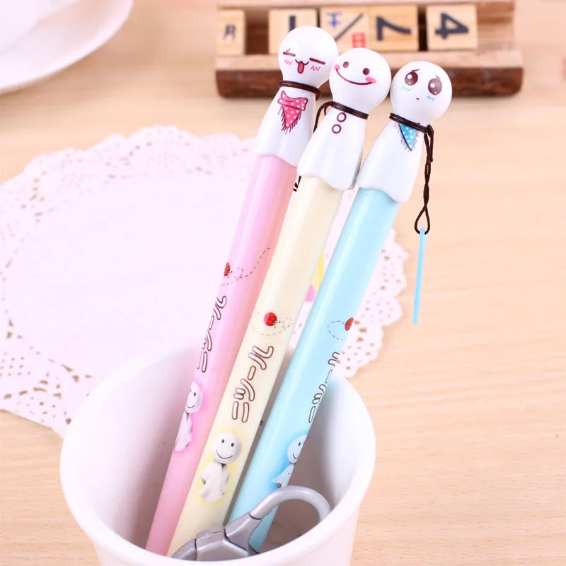 

Creative Cute Sunny Doll 0.38mm Gel pens Fresh Student cartoon signing pen stationery 14.5cm long free shipping