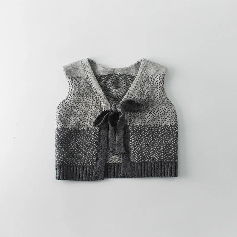 Детский комбинезон для новорожденных вязаная одежда малышей + жилет с оборками