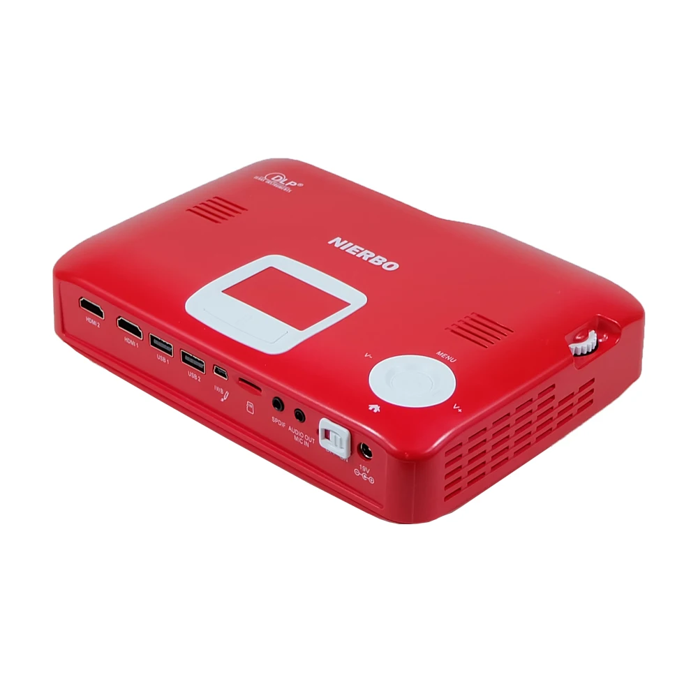 NIERBO мини проектор Full 3D Портативный Беспроводной Батарея Поддержка 4 К Android Wi Fi