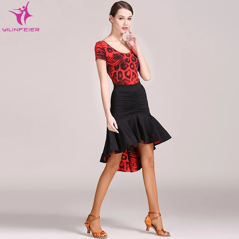 YILINFEIER 1846 and 1847 Latin Dance Top Skirt Suits Dress Ballroom Costume Leotard Women Lady Evening Party |