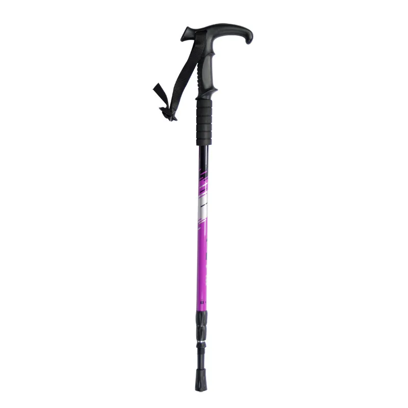 

T-Handle Mountaineering Rod Outdoor Climbing Ultra-light Adjustable Cane Trekking Pole Camping Hiking 3-Section Walking Stick