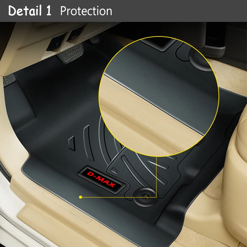 Atreus 1 комплект TPE автомобильный коврик для ног для Isuzu D-Max водонепроницаемый ковер, стильный Противоскользящий коврик, аксессуары