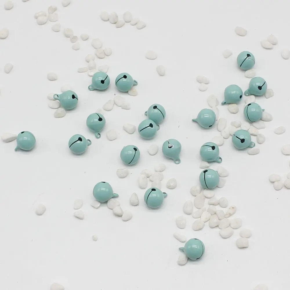 Tiffany 10 шт. красочные свободные железные шарики металлические рождественские поделки украшения Jingle подвески для колокольчиков Diy аксессуары ручной работы Размер 13*13 мм - Цвет: Tiffany