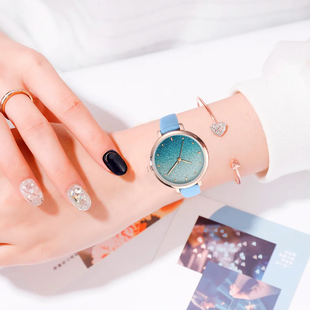 Модные женские часы с матовым циферблатом от ведущего бренда Geneva аналоговые