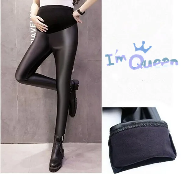 Осенние тонкие теплые регулируемые леггинсы большого размера для беременных