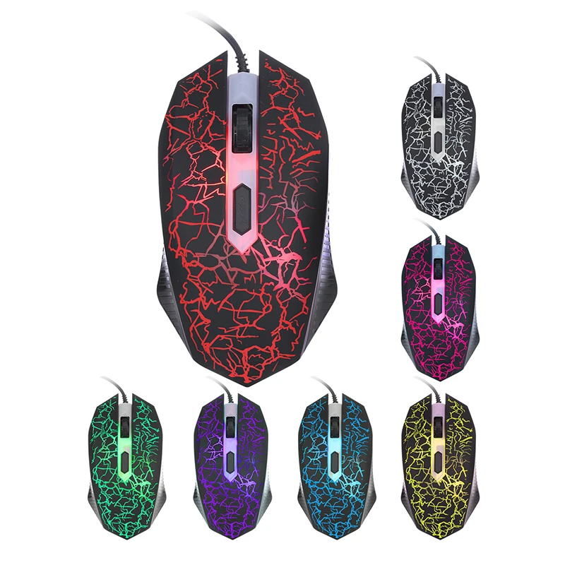 

New USB Wired Mouse Colorful Luminous Office Game Mouse For Computer PC Laptop 4 buttons Mute Ergonomic Design Comfortable Mouse