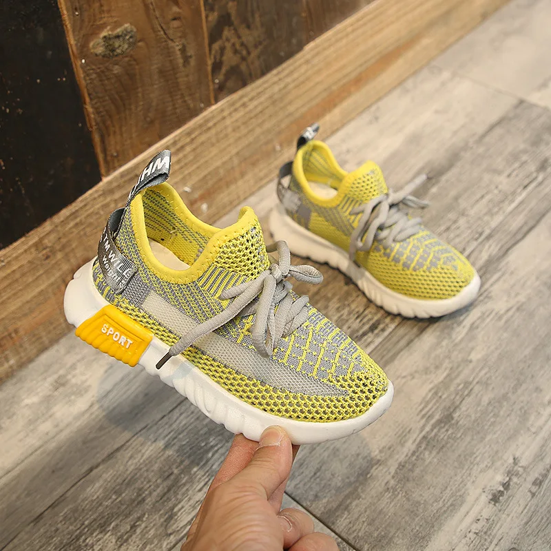 davidyue kids sneakers shoes for girls boys children running sport shoes baby mesh tennis infantil baby sneakers toddler shoes - Цвет: Цвет: желтый