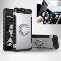 case for huawei p8 p9 p10 lite plus 2017 honor 8 9 mate 9 10 pro luxury finger ring car magnet protector hard phone cover
