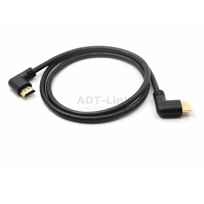 Левый и правый угловой HDMI 2 0 папа к левый локоть мужской удлинитель 15 см 50 1 м в Угловой кабель 4K * 2K @ 60