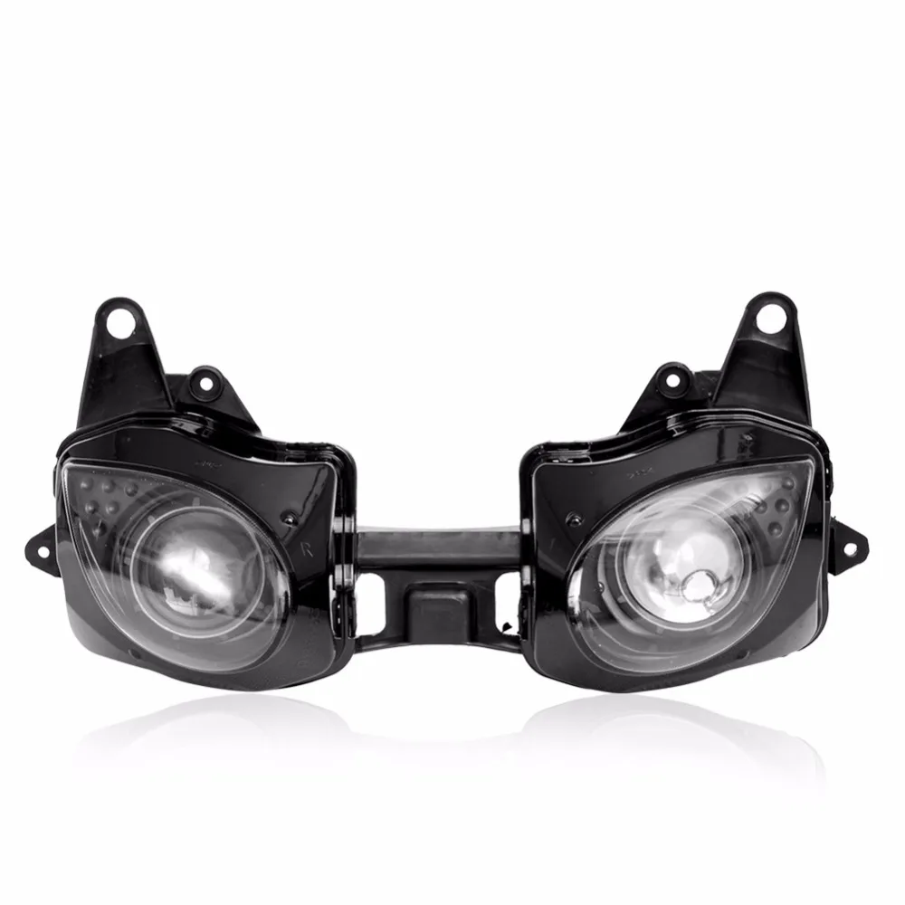 Для 07-08 Kawasaki ZX6R ZX 6R ZX636 636 передние фары для мотоцикла головной свет лампы фары прозрачная 2007 2008