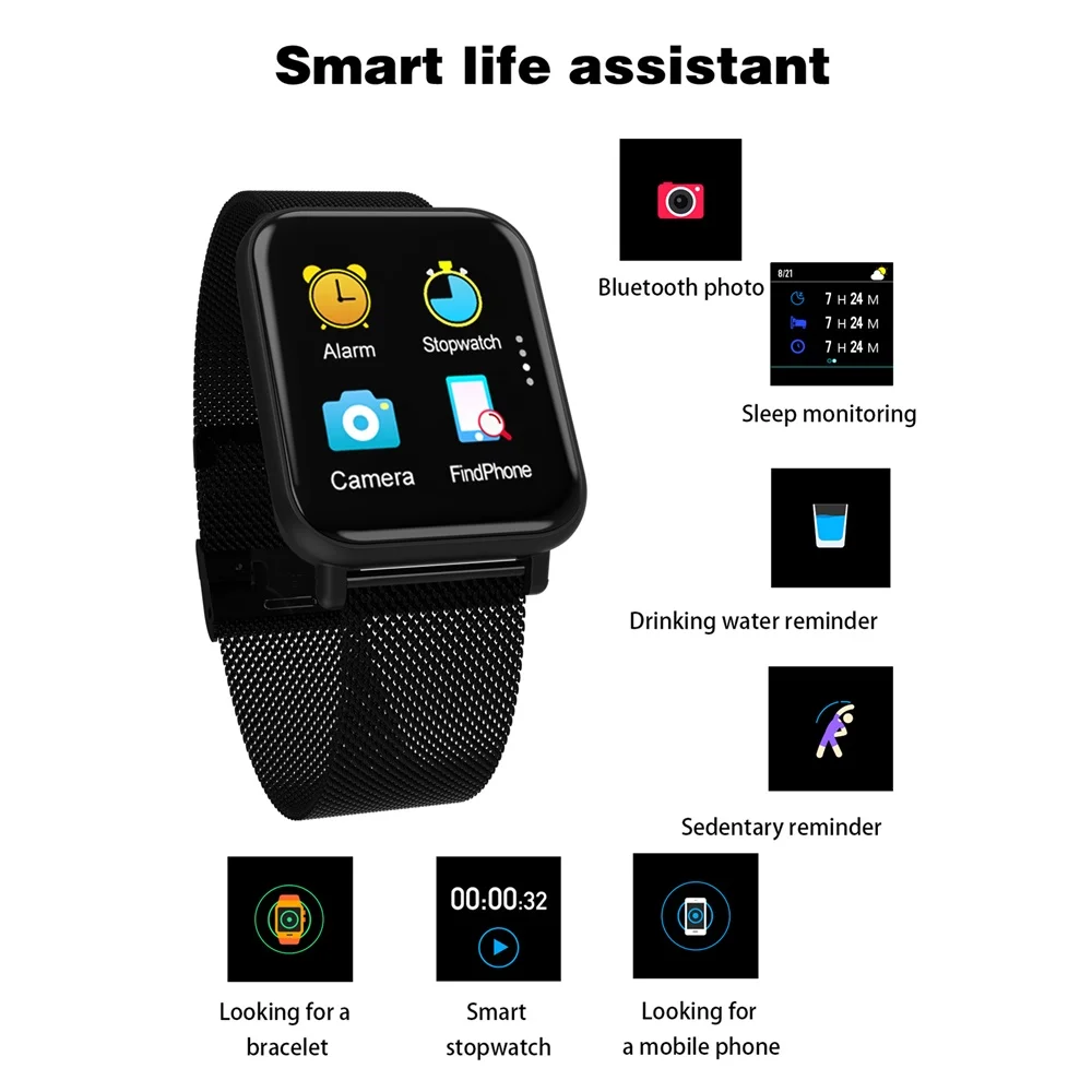 696 R6 умный Браслет Смарт-браслет для фитнеса полный Экран Touch Спорт метр шаг