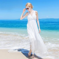 women 100 silk dress beach dress shell 100 natural silk white dress v neck holiday summer dresses free shipping hot sell