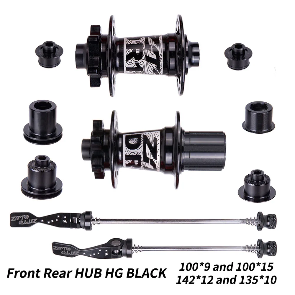 Front Rear HG BLACK ZTTO MTB Дисковая тормозная ступица 32 H 32 отверстие через ось Quick Release XD 142 12 100 135 совместимый трещотка 54T 4 герметичный Подшипник Ступицы AL6082 - Цвет: Front Rear HG BLACK