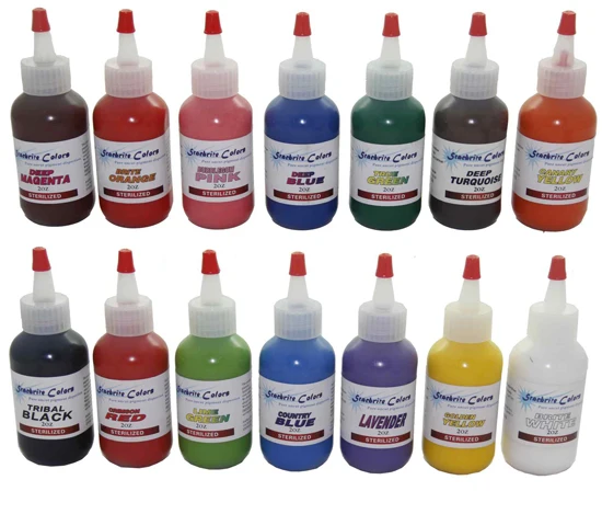 

14pcs tattoo ink kit permanent makeup pigment set 60ml/bottle(2OZ) mix colors paint set for body makeup tattooing art