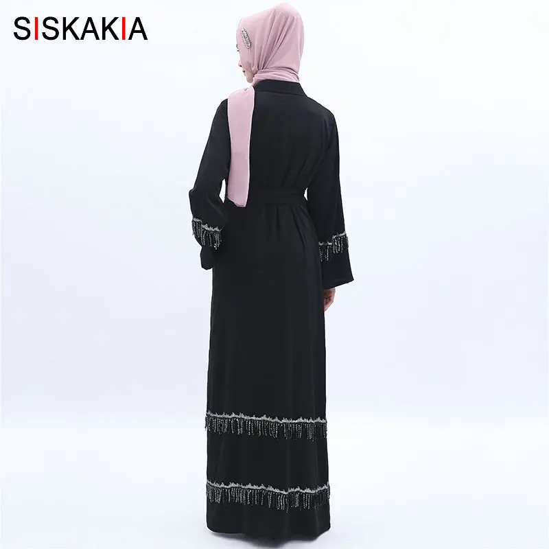 Женский кардиган с кисточками Siskakia темно зеленый Приталенный в турецком Дубае