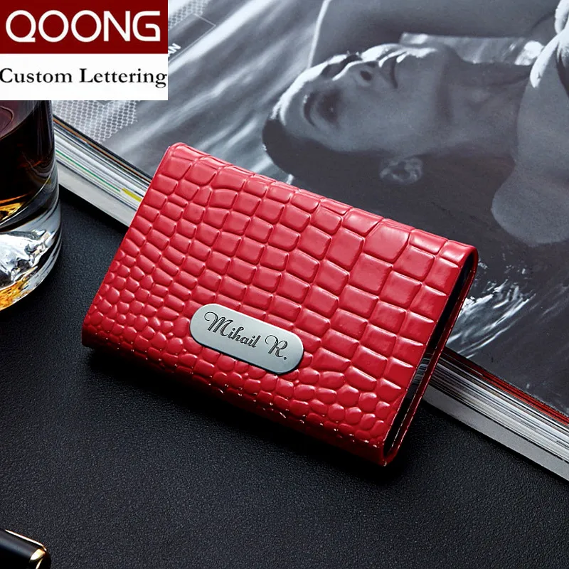 QOONG визитница держатель для кредитных карт модный унисекс чехол визиток