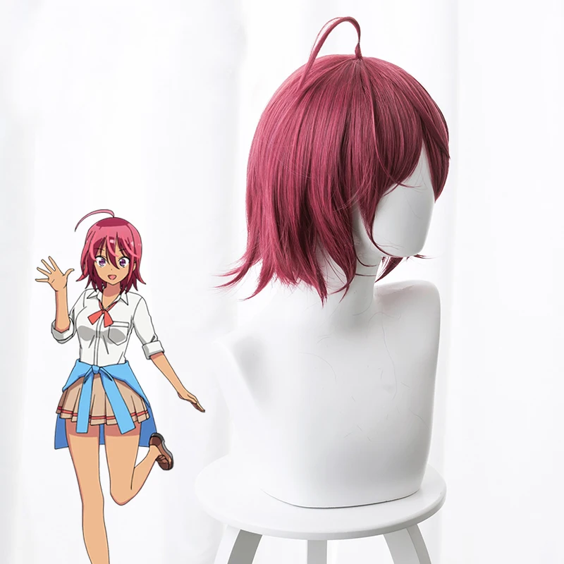 Uruka Takemoto темно красные синтетические волосы для косплея аниме Bokutachi wa Benkyou ga Dekinai