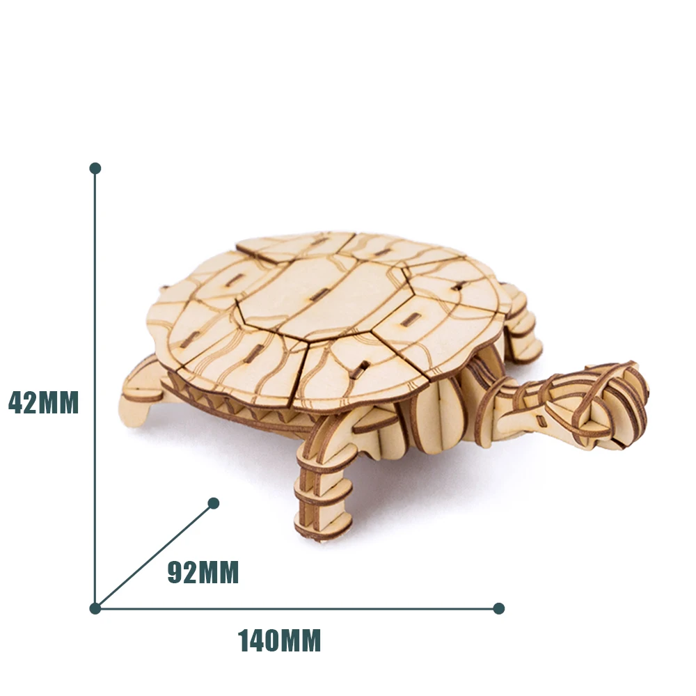 3D деревянная головоломка игрушка в виде дикого животного DIY крошечная модель