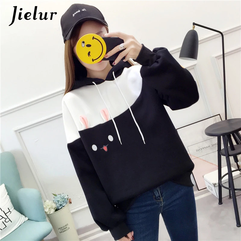 Хипстерская Толстовка Jielur с изображением кавайного кролика и мультфильма Kpop