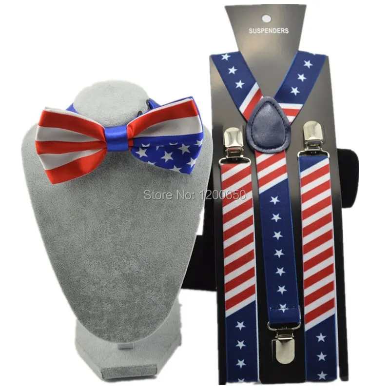 Лидер продаж Мужской и Женский комплект с галстуком бабочкой флагом США бабочка