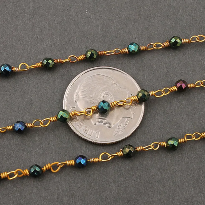 Великолепные 6 мм титановые пиритовые бусины цепочка для изготовления ювелирных