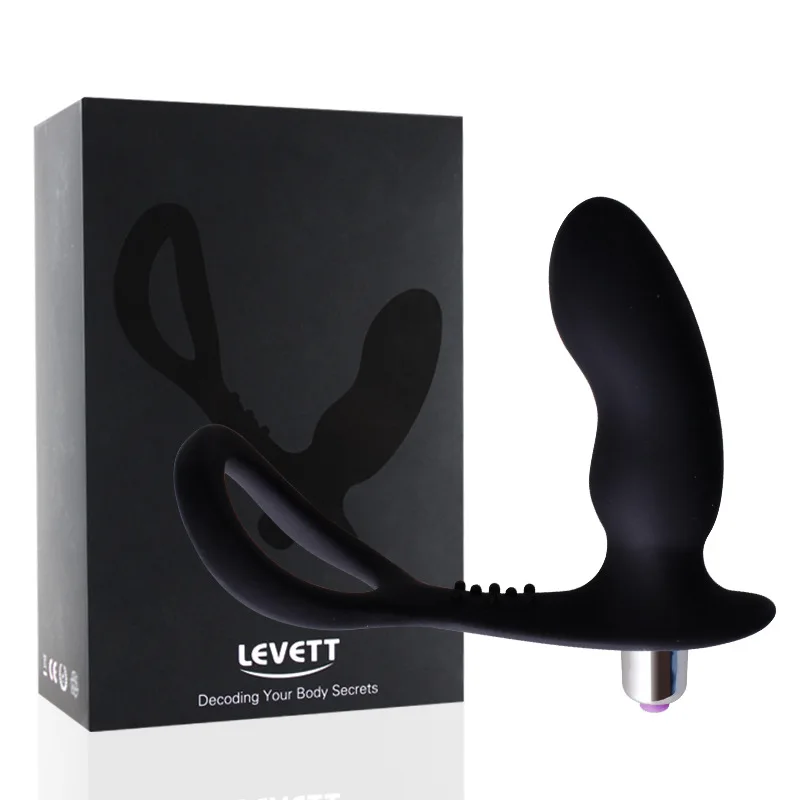 Мужской анальный вибратор-баттерфляй из силикона для массажа простаты и задержки эякуляции с кольцом для пениса.