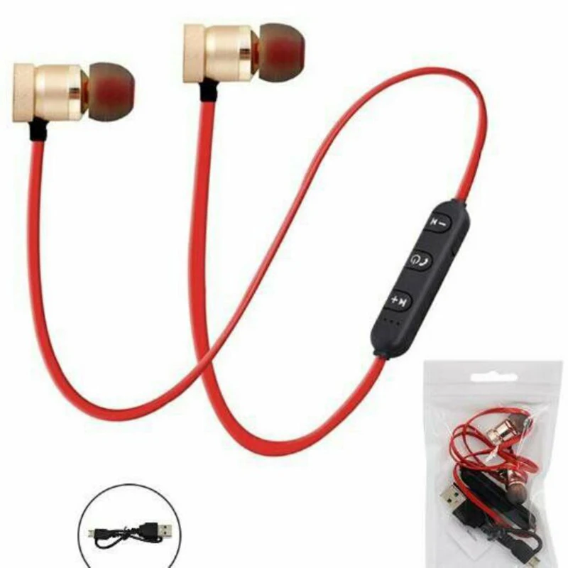 Магнитные беспроводные Bluetooth спортивные наушники тяжелые басы металлические