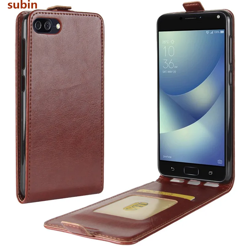 Для Asus Zenfone 4 Max ZC520KL чехол ретро искусственная кожа Crazy Horse Вертикальный флип для