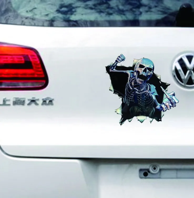 Lacuthe Car Vinyl Skull Skeleton Stickers Truck Window Wrap Decals Motorcycle Helmet Funny Sticker Styling Badge | Автомобили и