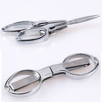 stainless steel pocket scissors beard eyebrow facial hairs false eyelashes trimmer folding glasses shaped fishing scissors