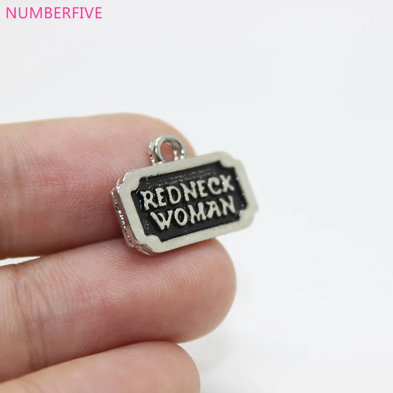 

10pcs--REDNECK Woman 14x19mm Alloy plating White K Redneck Woman Charms pendant