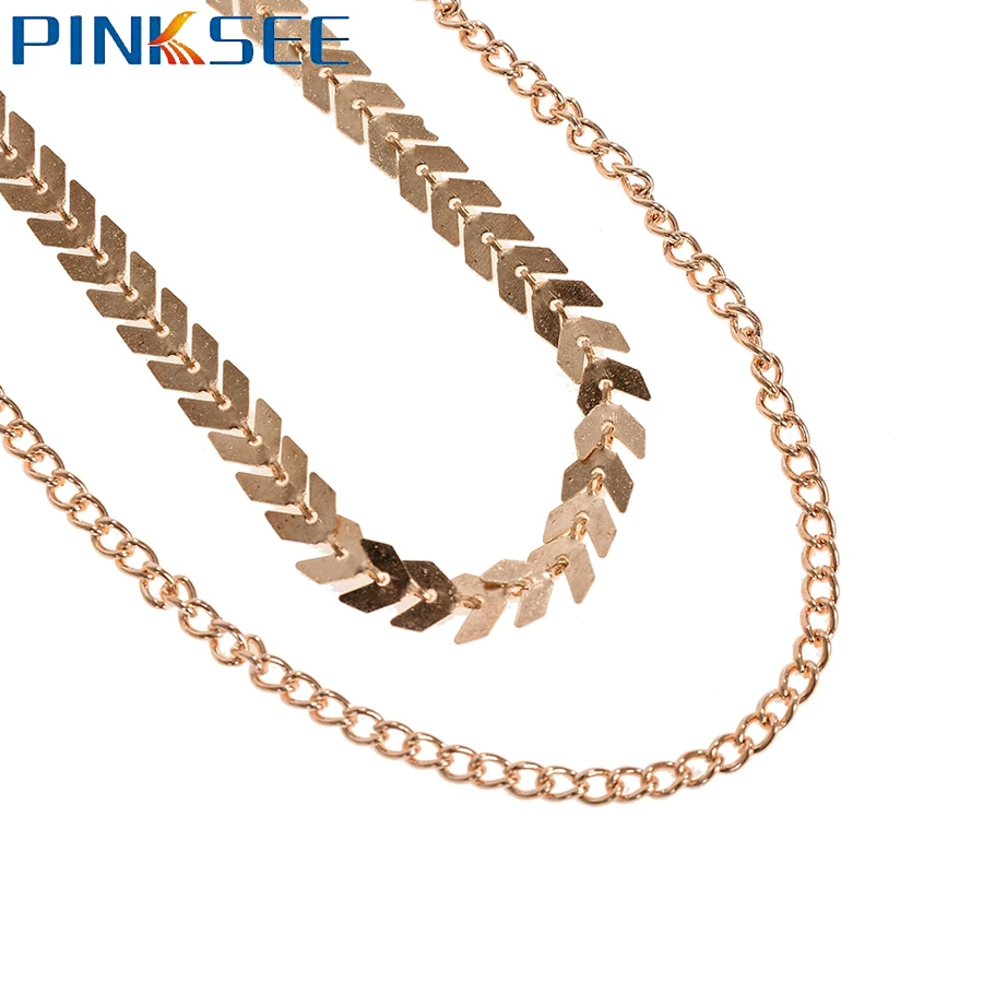 Женское Двухслойное колье-чокер в стиле хип-хоп золотистого цвета Винтажное