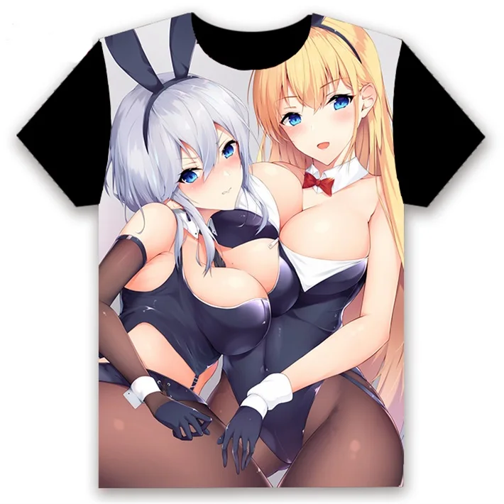 16 Мужская футболка Аниме игры Azur Lane akagi kaga illustrious Printed cosplay с коротким рукавом унисекс черные футболки топы Летняя одежда - Цвет: 16