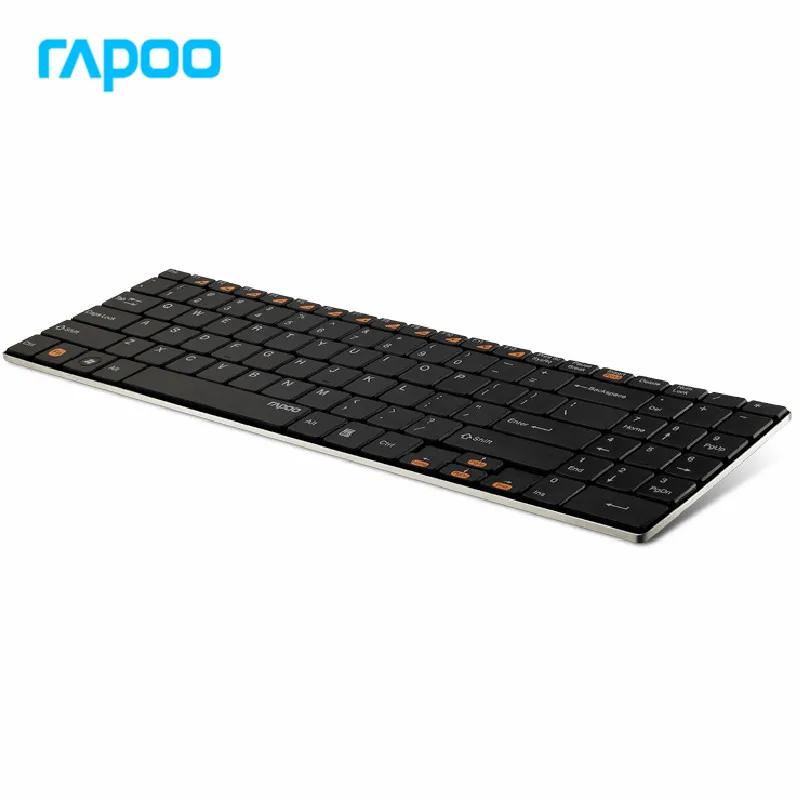 Оригинальная Rapoo E9070 2,4G мультимедийная программируемая 5,6 мм ультра-тонкая беспроводная клавиатура для ноутбуков, настольных компьютеров, ПК - Цвет: Черный