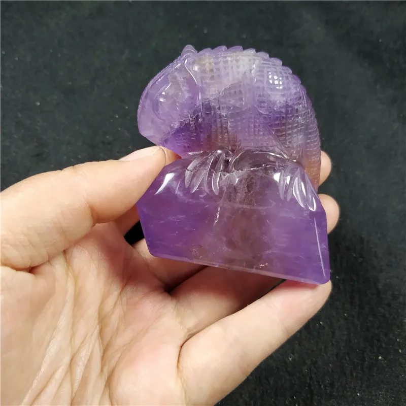 2 '' 3'' Бесплатная доставка Красивые резные кристаллы аметиста ящерица для