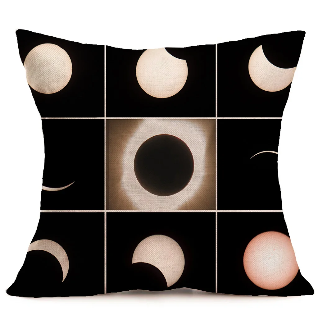 Красота мать-природа печать на Лен Подушка Обложка Home &amp Living украшения Eclipse узор