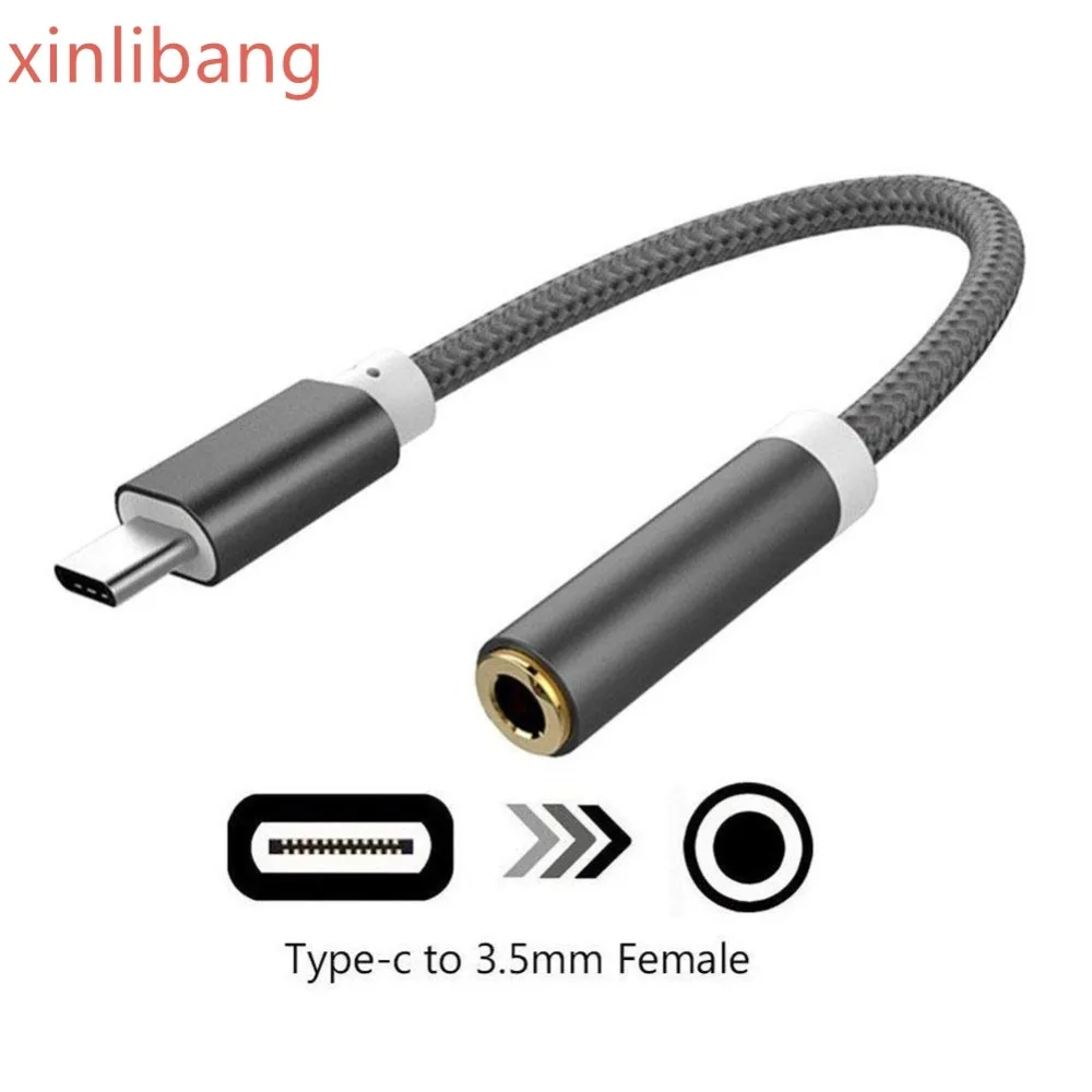 Type C 3.5 Jack Earphone Cable USB to 3.5mm AUX Headphones Adapter For Huawei mate 10 P20 pro Xiaomi Mi 6 8 6X Mix 2s | Компьютеры и