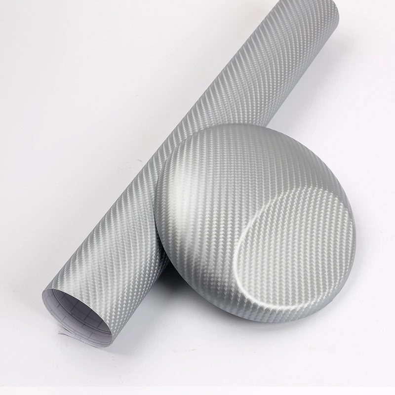 

3D Carbon Fiber Vinyl Wrap Colors Wrapping With Air Bubble 1.52x30m/roll Silver