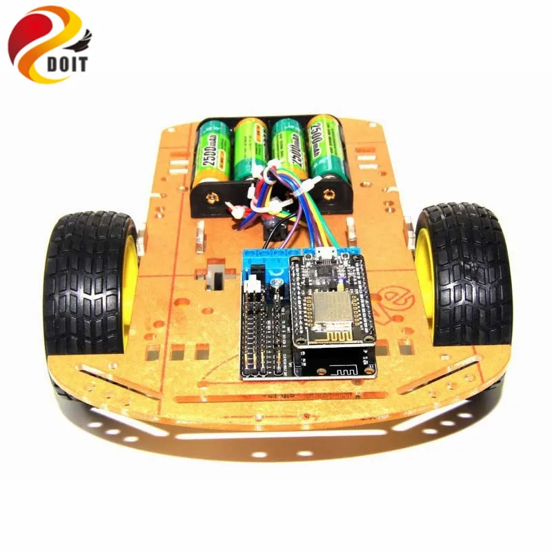 Умный автомобиль робот DOIT 2WD с корпусом NodeMCU + щит для платы двигателя L293D ESP 12E на