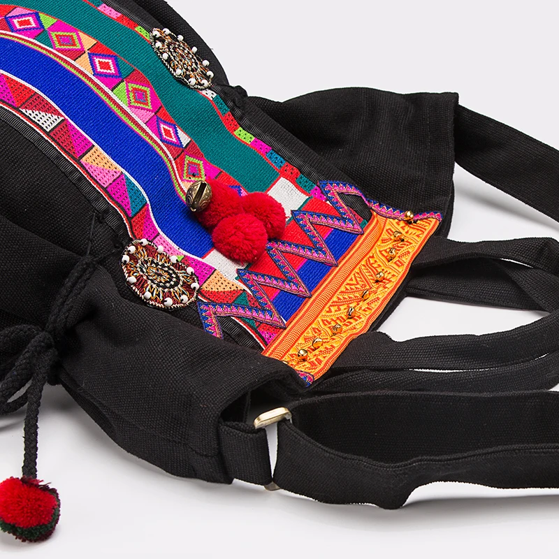 Новейший бренд черные холщовые трапециевидные сумки винтажные модные женские