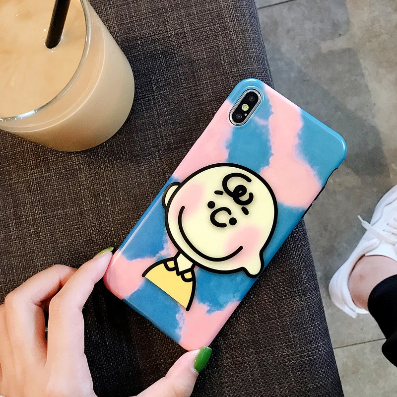 Милый мультяшный Синий чехол s для iPhone XS MAX XR X чехол матовый чехол для iPhone 6 6s plus 7 8 plus задняя крышка для телефона чехол s