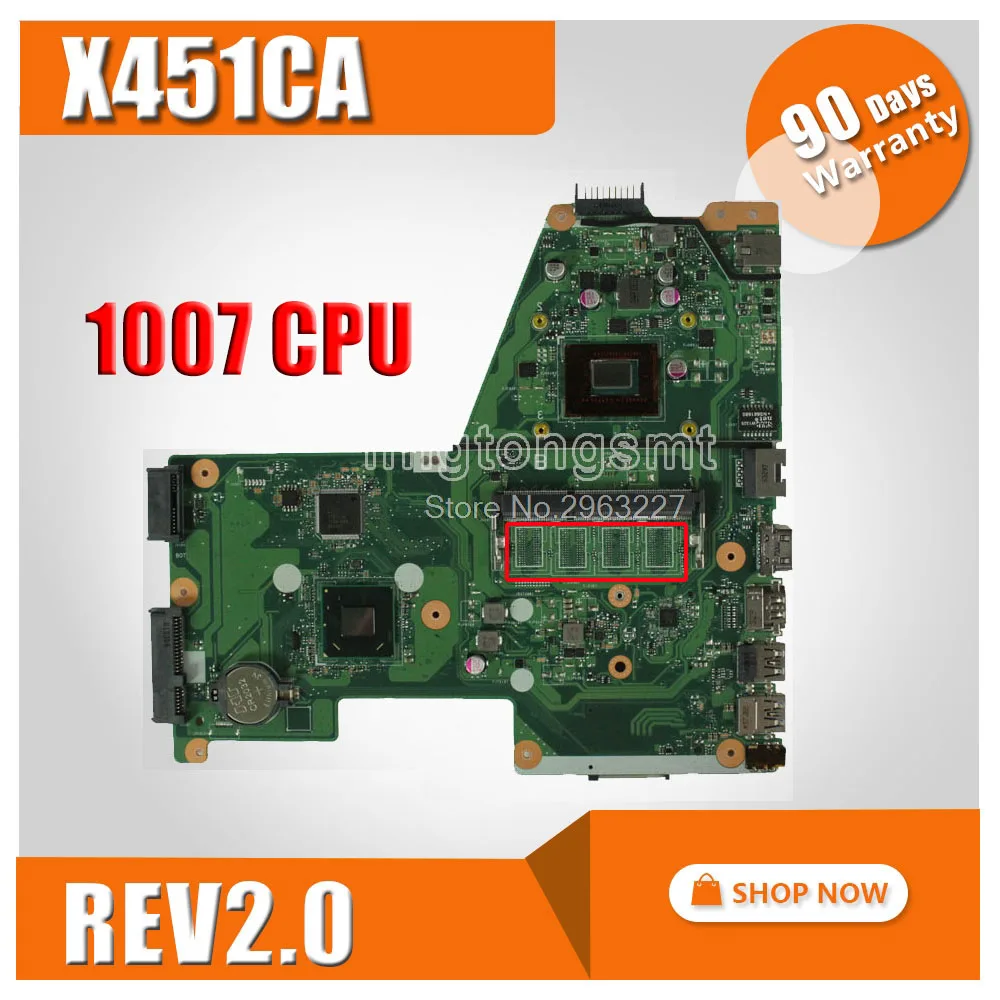 X451CA материнская плата REV2.0 1007U для Asus X451C F451 F451C lapto PN 60NB0330 MB3060 100% ok|motherboard for asus|motherboards