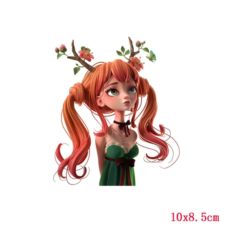 Синий Pulaqi Beautiful Girls Iron-On Heat Transfers Vynil Heat Transfer Stickers Wholesale Patch For DIY Clothes Decor Applique Stripe - Цвет: Синий