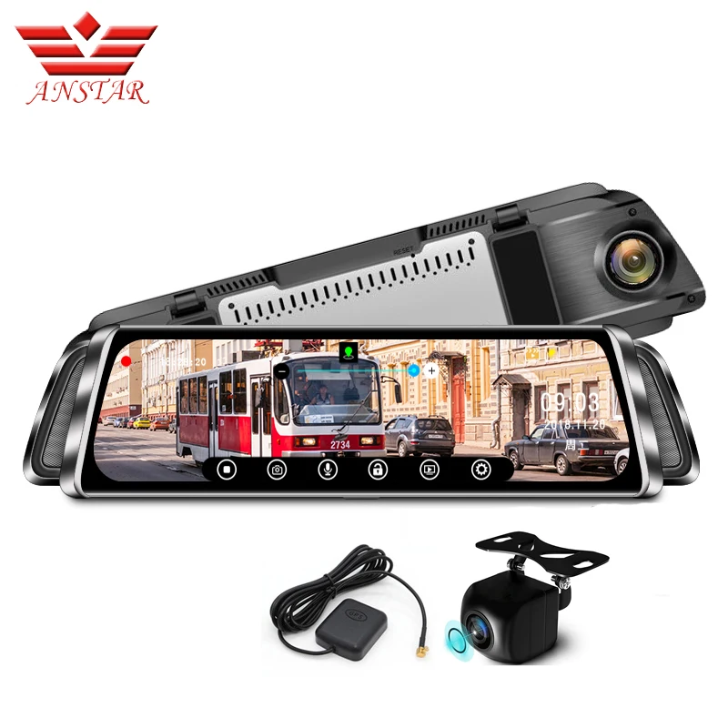 ANSTAR 10 &quotавтомобильного потока заднего вида Камера тире Cam1080P Ночное видение