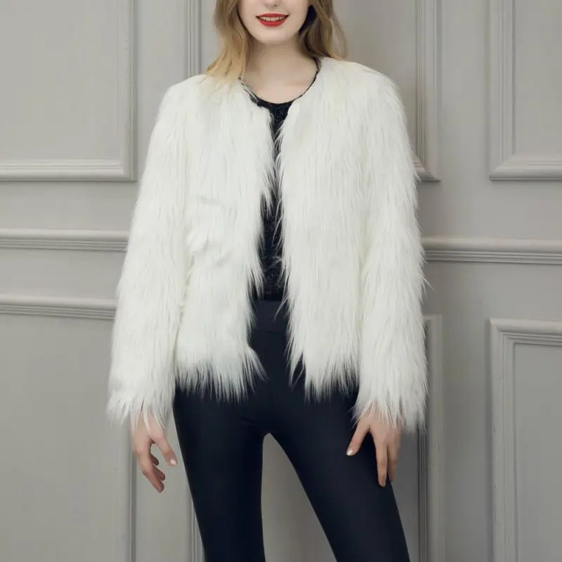 Женское зимнее черное меховое пальто с длинным рукавом верхняя одежда из