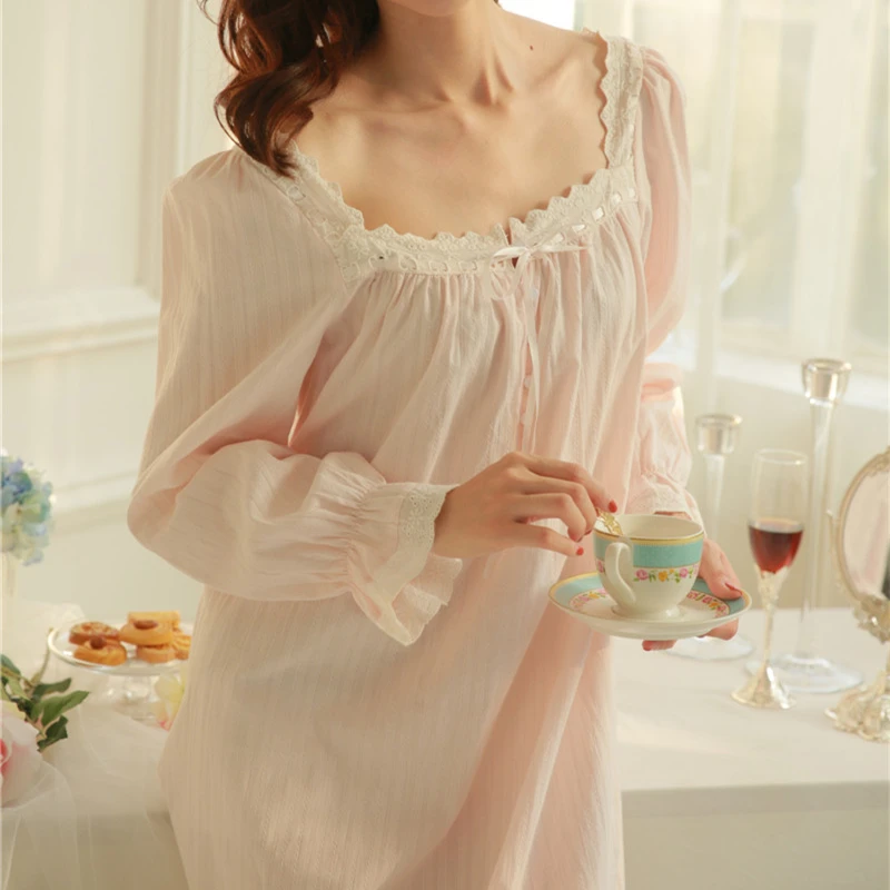 Ночная рубашка женская винтажная мягкая хлопковая для сна и отдыха # H99 | Женская