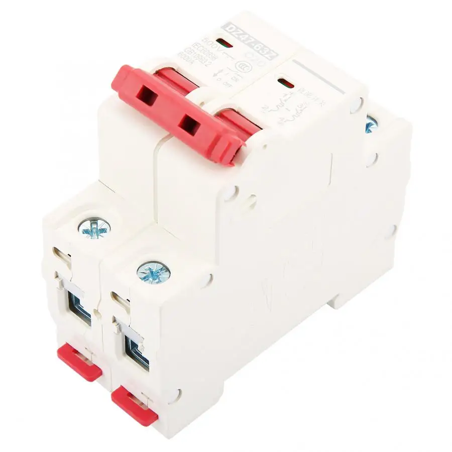 2P DC 500V 20A Мини выключатель MCB предохранитель безопасности DZ47 63Z реле