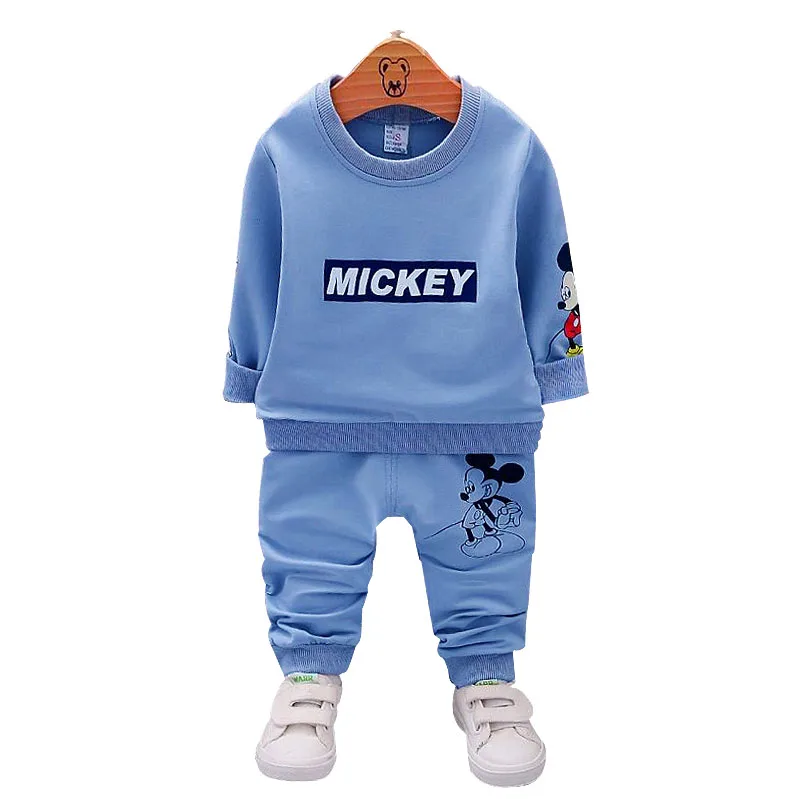 Autumn Boys Clothing Sets Mickey Baby Children Fashion Cotton Sweatershirt T Shirt and Pants Suits Kids Clothes Costume |